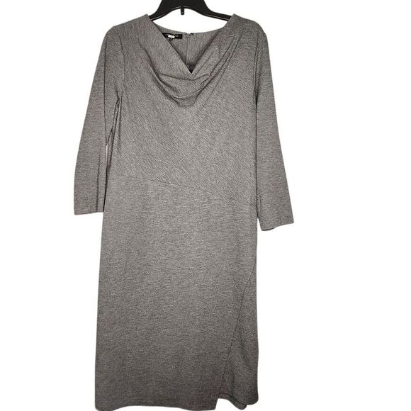 Lafayette 148 New York Dresses & Skirts - Lafayette 148 New York Cowl Neck Knee Length Sheath Dress Gray Size‎ 14